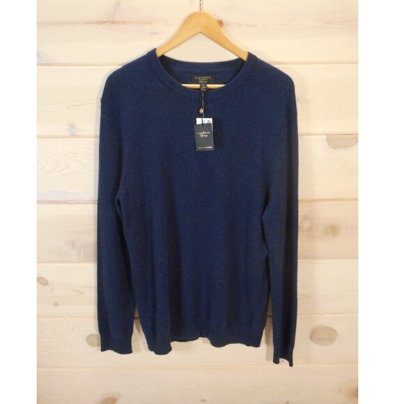 NWT Club Room Men's M Navy Blue 100% Cashmere Sweater Crewneck Pullover - Picture 1 of 11